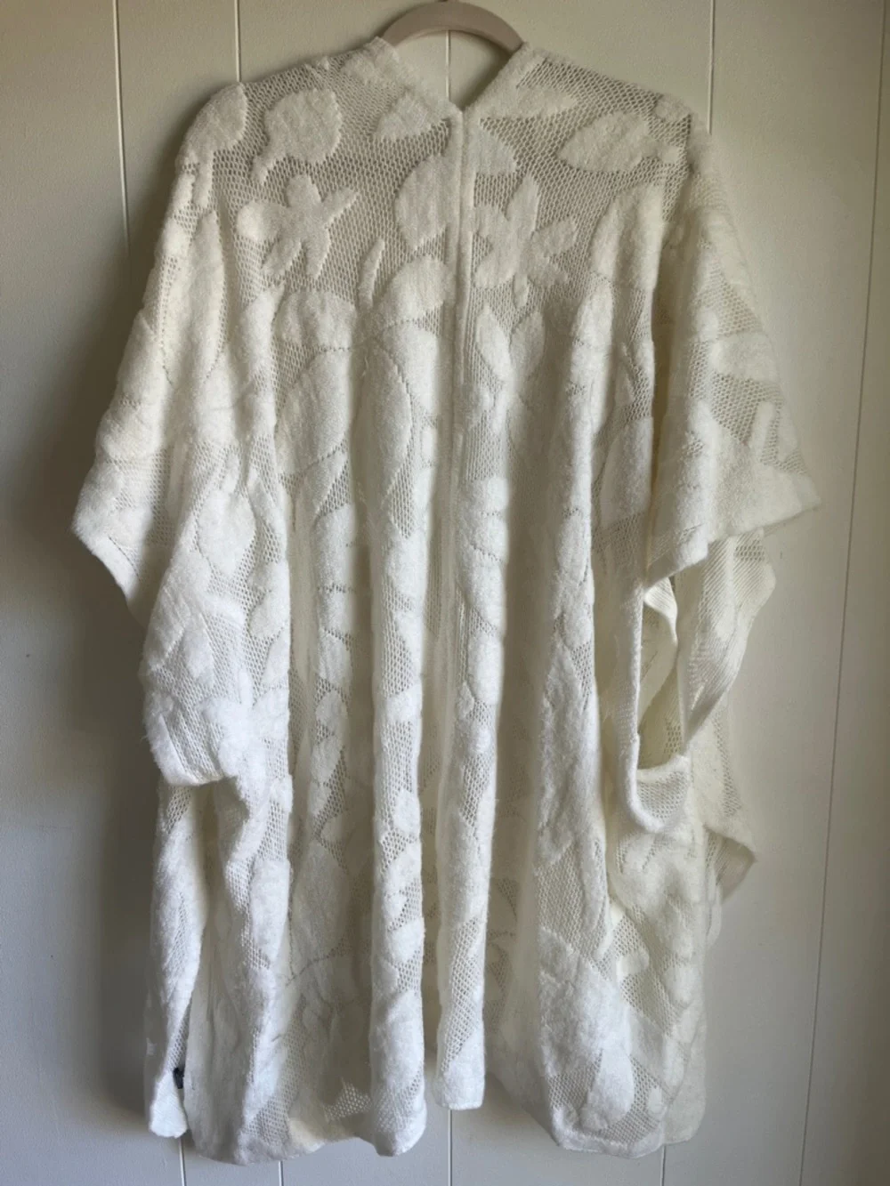 Anthropologie Akemi + Kin Women's Open Front Knit Poncho Shrug Cream One Size - Picture 7 of 8